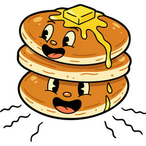 A Bouncing Stack of Pancakes with Melting Butter