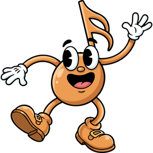 A Bouncy Musical Note in Dancing Shoes