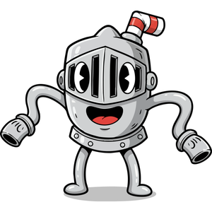 A Brave Knight's Helmet with Peeking Eyes