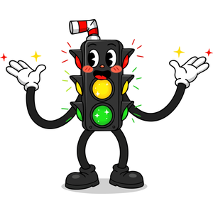 A Cheerful, Blinking Traffic Light