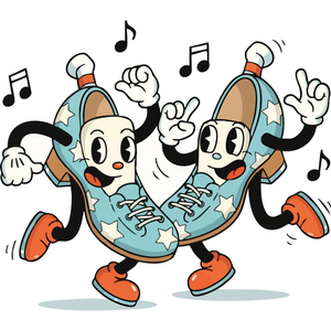 A Cheerful Pair of Tapping, Dancing Shoes