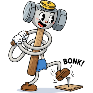 A Clumsy Hammer Missing a Nail