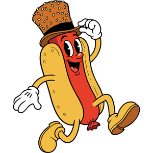A Dapper Hot Dog Jumping with Joy