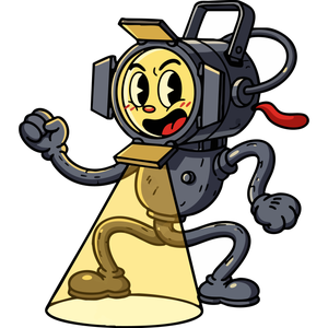 A Dramatic Spotlight Character Shining its Beam