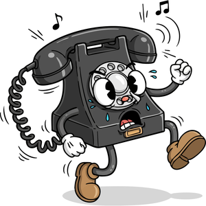 A Frantic, Ringing Rotary Telephone