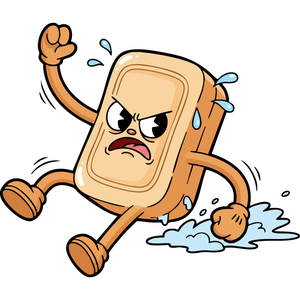 A Grumpy Bar of Soap, Slipping and Sliding