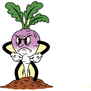 A Grumpy Turnip Pulled from the Ground