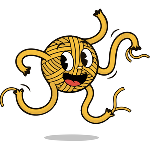 A Happy Ball of Yarn, Bouncing and Unraveling