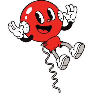 A Happy Balloon Floating Towards the Sky