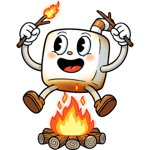 A Happy Marshmallow Getting Toasted