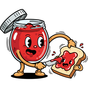 A Jar of Jam Spreading Itself on Toast