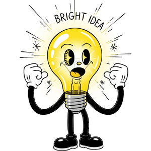 A Lightbulb Character with a Bright Idea