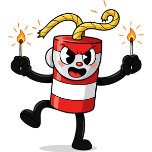 A Mischievous Firecracker About to Launch