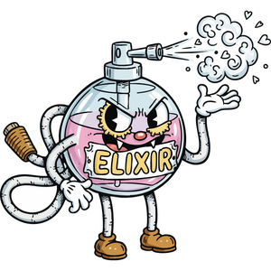 A Mischievous Perfume Bottle Spritzing Scent