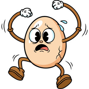 A Nervous Egg Trying Not to Fall