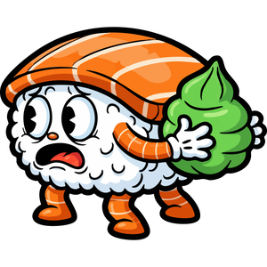 A Nervous Piece of Sushi Hiding its Wasabi
