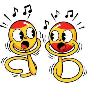 A Pair of Shaking Maracas with Googly Eyes