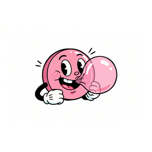 A Piece of Bubble Gum Blowing a Bubble