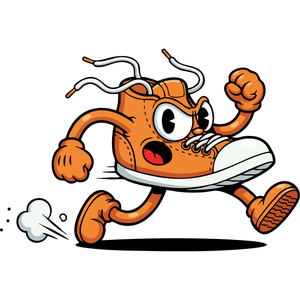 A Running Shoe Sprinting at Full Speed