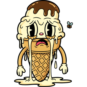 A Sad, Melting Ice Cream Cone