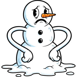 A Sad, Melting Snowman