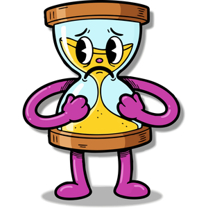 A Sad Hourglass with its Sand Running Out