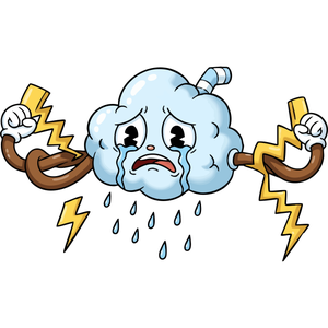 A Sad Rain Cloud Crying a Storm