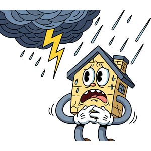 A Scared House Trembling in a Storm