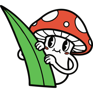 A Shy Mushroom Peeking from Behind Grass