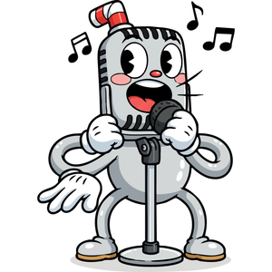 A Singing Microphone on a Stand