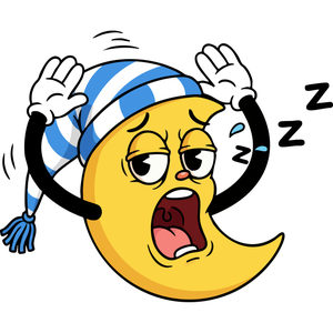 A Sleepy Crescent Moon in a Nightcap