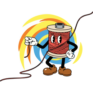 A Spool of Thread Trailing a Long Thread