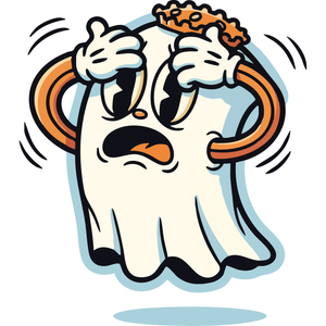 A Terrified Little Ghost Covering its Eyes