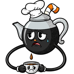 A Tired Coffee Pot Pouring its Last Drop