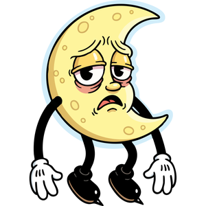 A Tired Moon Setting for the Morning