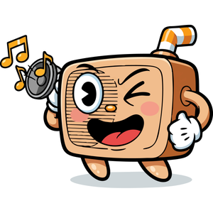 A Winking, Old-Fashioned Radio Playing a Tune