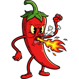 An Angry Chili Pepper Breathing Fire