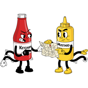 Ketchup and Mustard Planning Something Mischievous