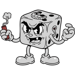 Villainous Dice Showing Snake Eyes