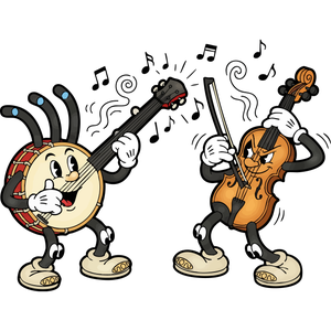 a Banjo and Fiddle in a Musical Duel