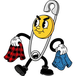 a Brave Safety Pin Holding Cloth Together