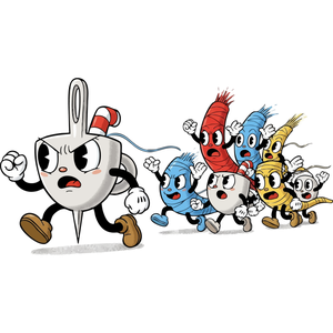 a Brave Sewing Needle Leading a Charge of Thread