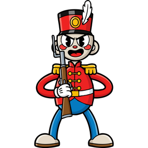 a Brave Toy Soldier at Attention