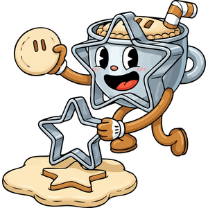 a Cheerful Cookie Cutter Making a Star Cookie