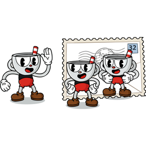 a Cheerful Postage Stamp on a Letter