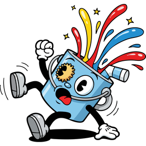 a Clumsy, Spilling Paint Bucket