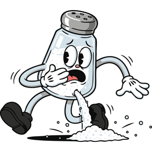 a Clumsy Salt Shaker Spilling Salt