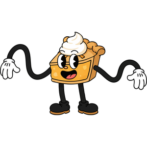 a Happy Slice of Pie with Whipped Cream