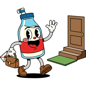 a Milk Bottle Delivering Itself