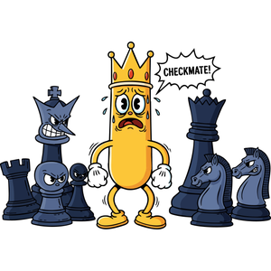 a Nervous Chess King in Checkmate